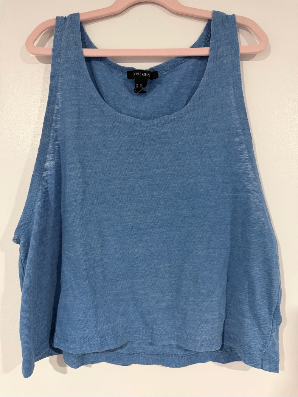 Forever 21 Light Blue Cropped Tank Top